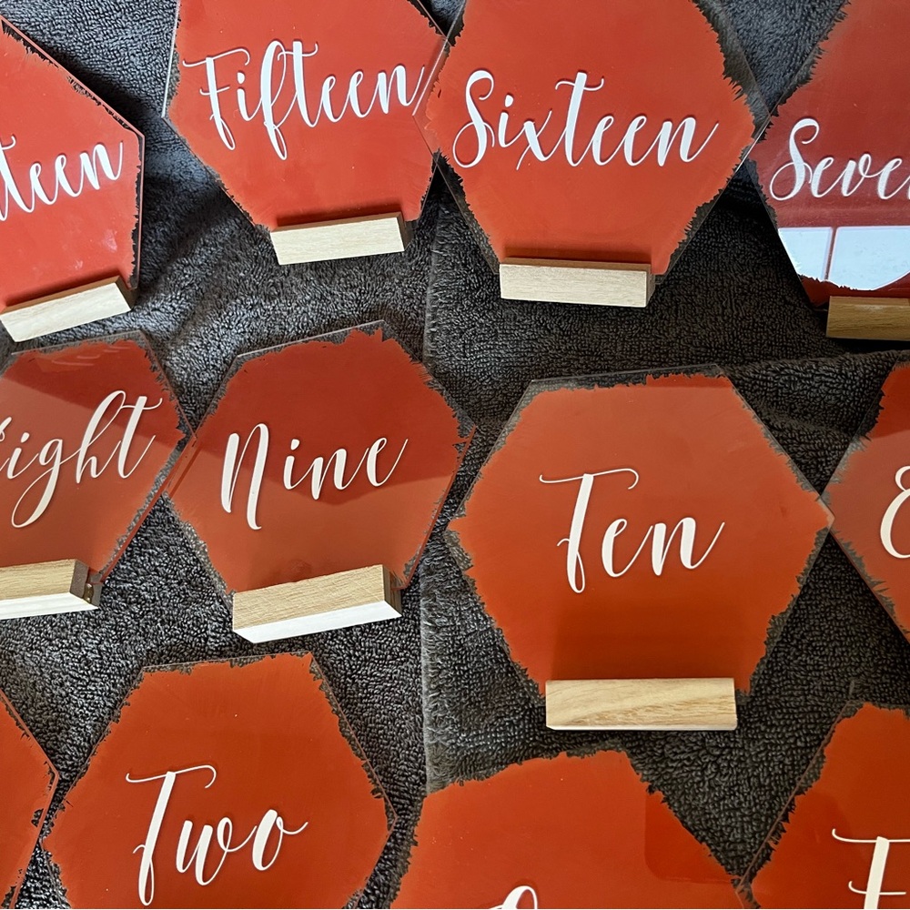 Table numbers 1-20